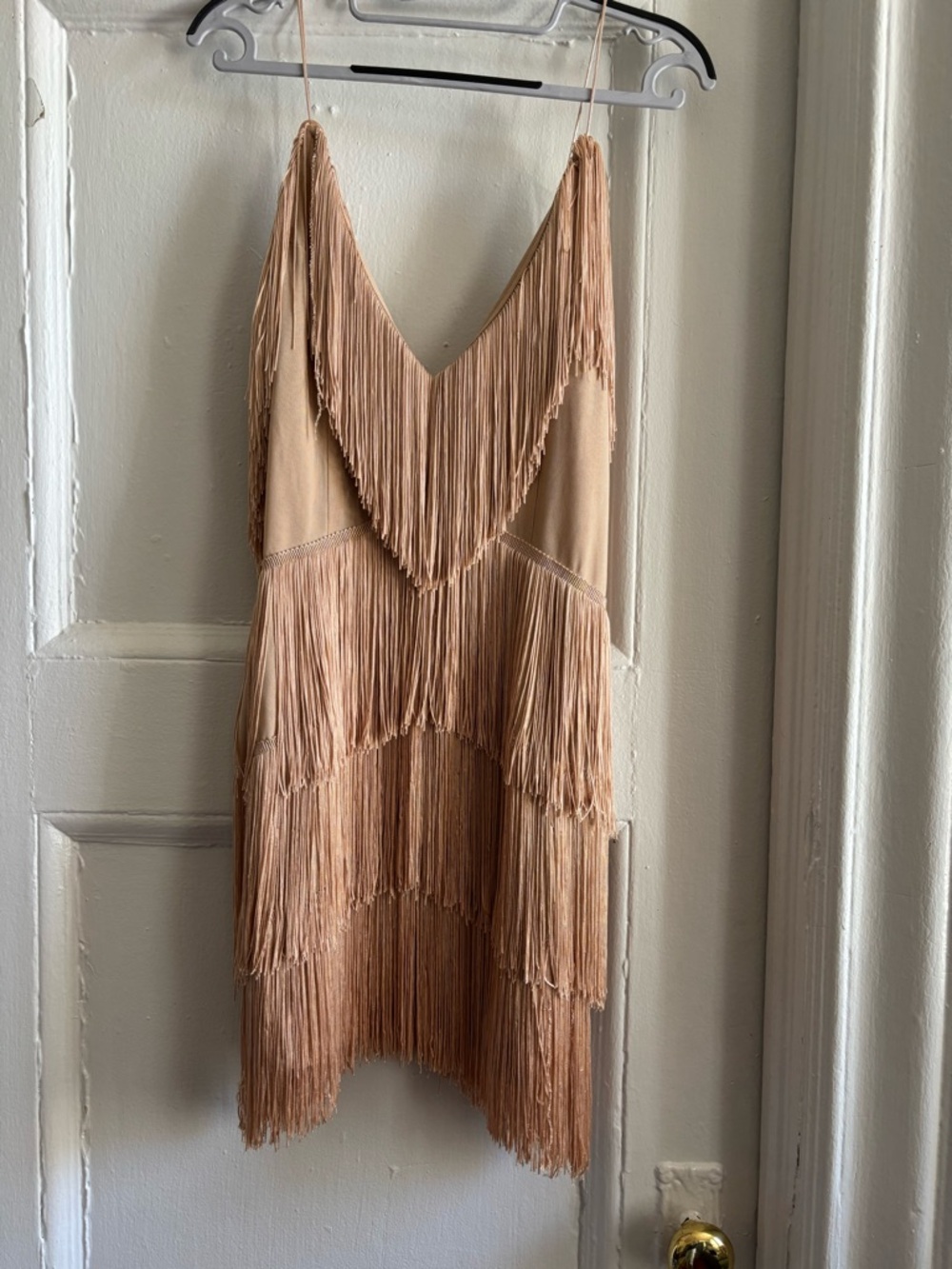 Meshki brand new Fringe Slip Dress in Nude - Women's Elegant Party Dress